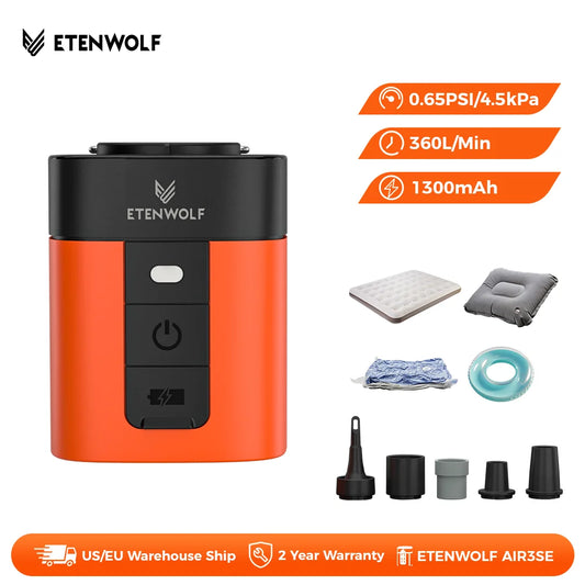 ETENWOLF AIR 3SE Electric Air Pump 2600mAh Camping Light Outdoor Pump for Air Mattress Pool Floats Sleeping Pads