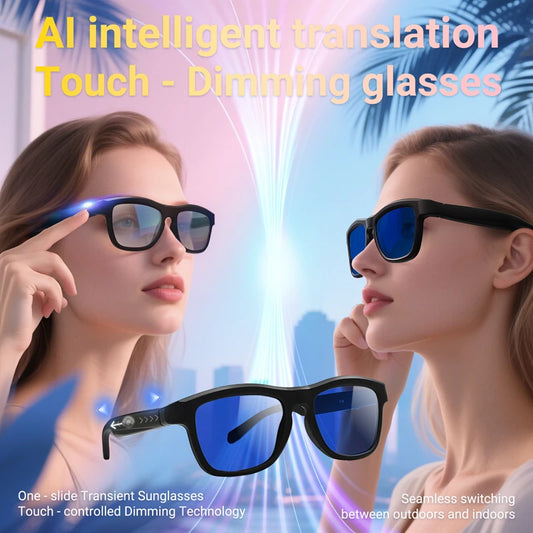 Bluetooth Touch-Dimming Glasses Multifunction Electrochromic Glasses AI Intelligent Translation HD-calling Music Player 2025 New
