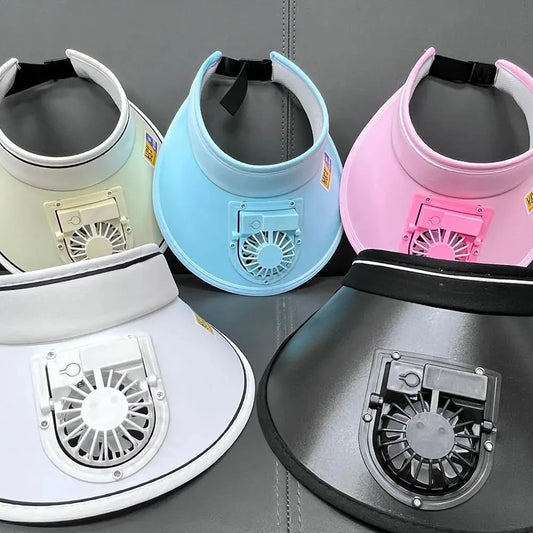 Fashion Outdoor Sun Protection Hat Summer Large Brim USB Charging Fan Sun Visor for Men and Women