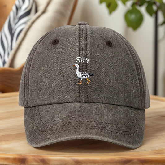 Funny Embroidered Silly Goose Baseball Cap Golf Dad Hat Vintage Adjustable Trucker Hat Humorous Baseball Hat Outdoor Camping Hat