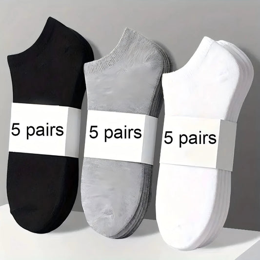15/30/60 Pairs Breathable Anti-Odor Low-Cut Ankle Socks - 3 Colors mixture, Comfortable Fit, Unisex, suitable for families